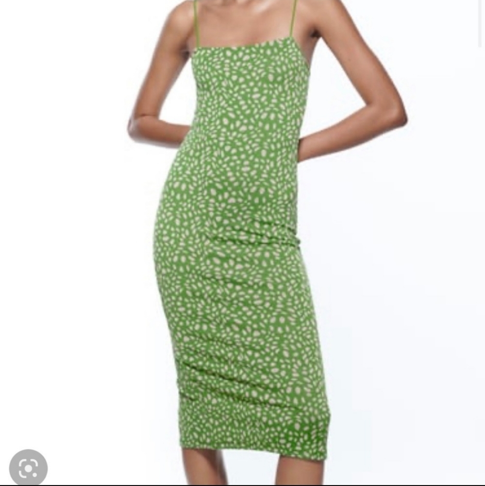 Zara Jacquard midi dress
